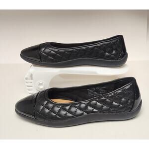 Time and Tru Cap Toe Quilted Ballet Flats Black Size 7.5
